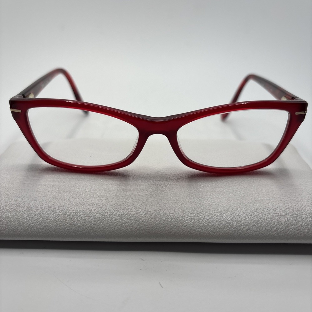 Brooklyn Eyewear Crystal Red ELAINE Eyeglasses 52/16/135 Frame #D198